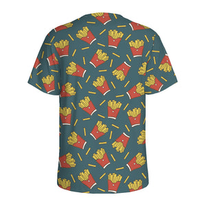 Doodle French Fries Pattern Print Men's Sports T-Shirt