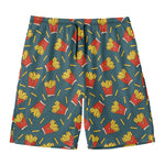 Doodle French Fries Pattern Print Men's Swim Trunks