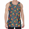 Doodle French Fries Pattern Print Men's Velvet Tank Top