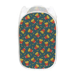 Doodle French Fries Pattern Print Mesh Laundry Hamper