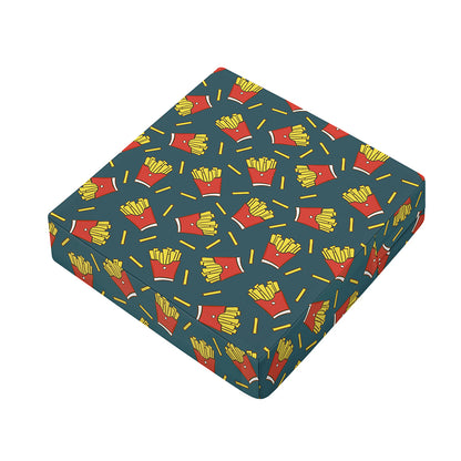 Doodle French Fries Pattern Print Outdoor Seat Cushion Cover