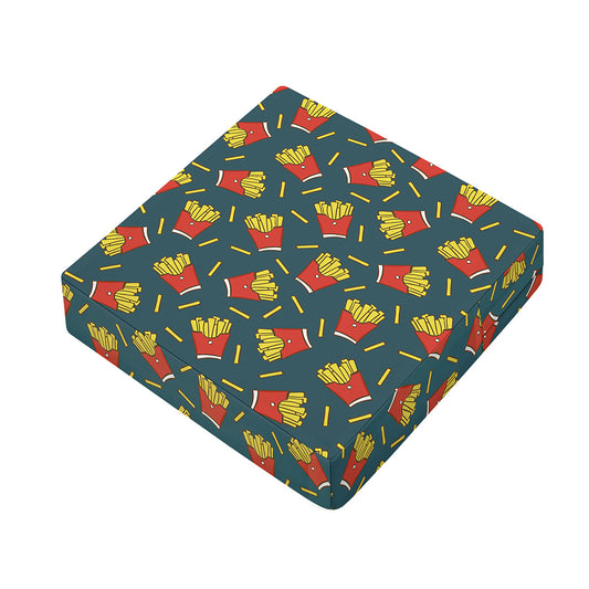 Doodle French Fries Pattern Print Outdoor Seat Cushion Cover