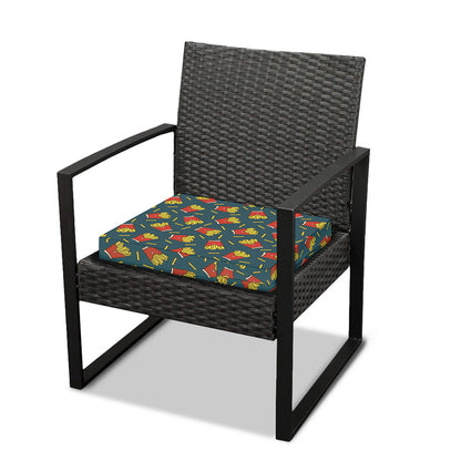 Doodle French Fries Pattern Print Outdoor Seat Cushion Cover