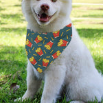 Doodle French Fries Pattern Print Over The Collar Dog Bandana