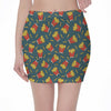 Doodle French Fries Pattern Print Pencil Mini Skirt