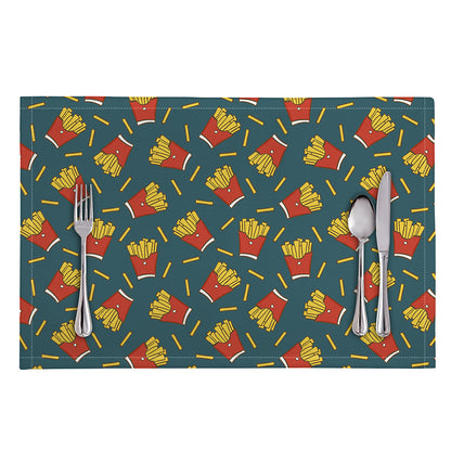Doodle French Fries Pattern Print Placemat