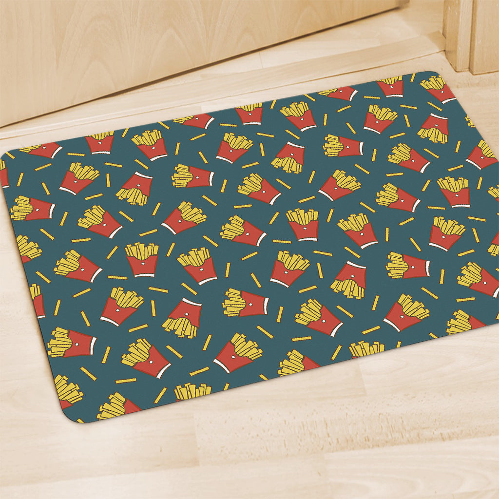 Doodle French Fries Pattern Print Polyester Doormat