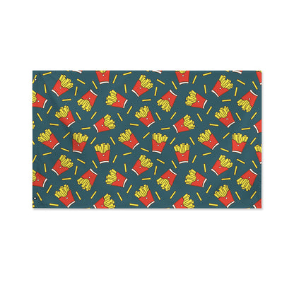 Doodle French Fries Pattern Print Polyester Flag