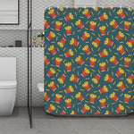 Doodle French Fries Pattern Print Polyester Shower Curtain