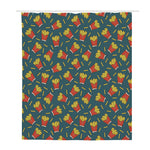 Doodle French Fries Pattern Print Polyester Shower Curtain