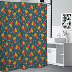 Doodle French Fries Pattern Print Premium Shower Curtain
