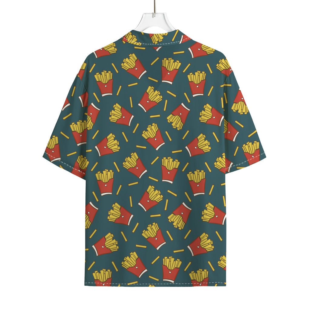 Doodle French Fries Pattern Print Rayon Hawaiian Shirt