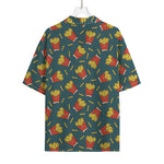 Doodle French Fries Pattern Print Rayon Hawaiian Shirt