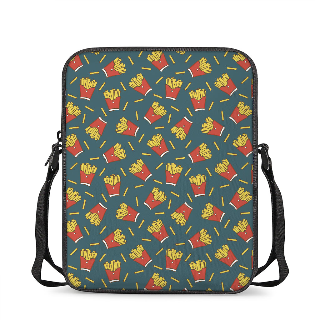 Doodle French Fries Pattern Print Rectangular Crossbody Bag