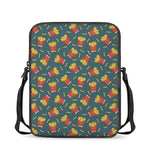 Doodle French Fries Pattern Print Rectangular Crossbody Bag