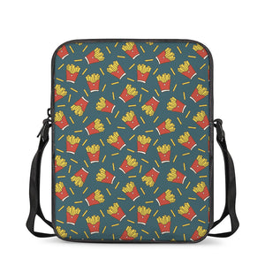 Doodle French Fries Pattern Print Rectangular Crossbody Bag