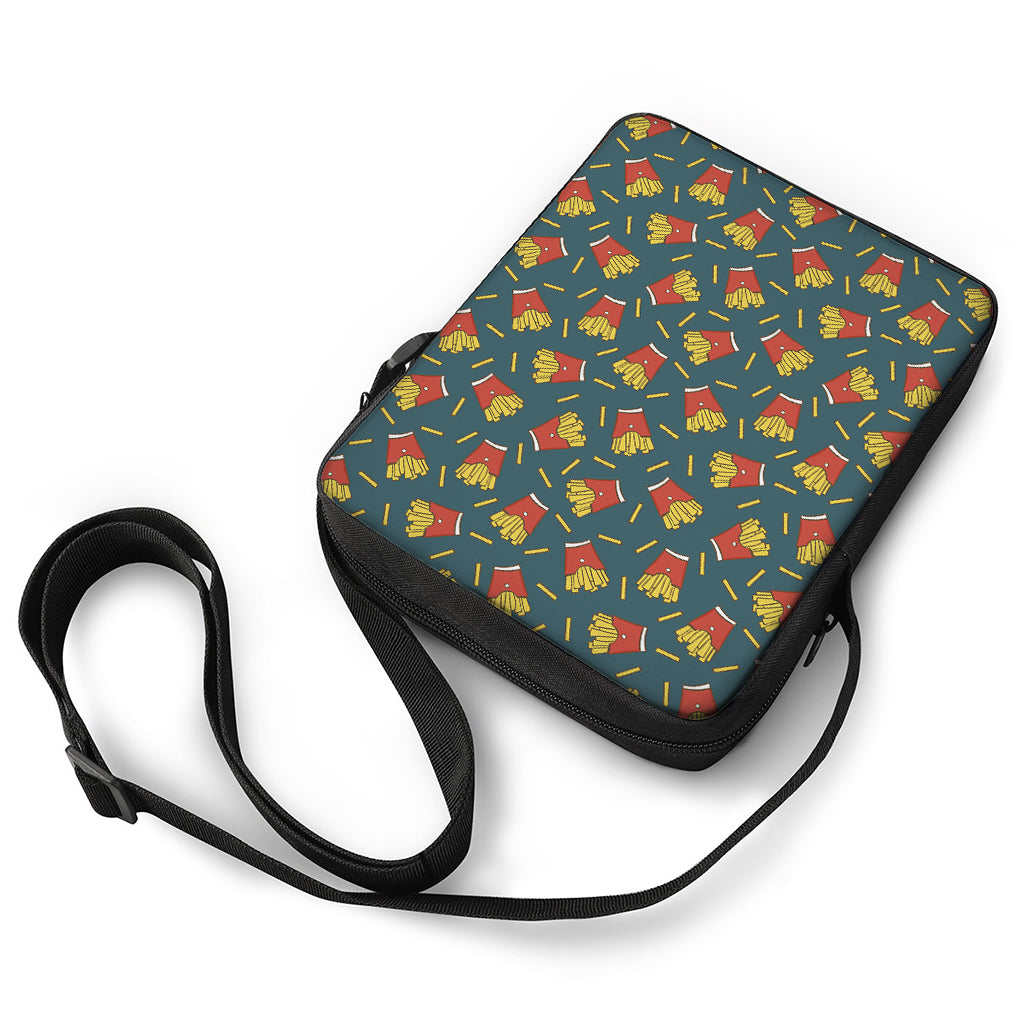 Doodle French Fries Pattern Print Rectangular Crossbody Bag