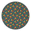 Doodle French Fries Pattern Print Round Floor Mat