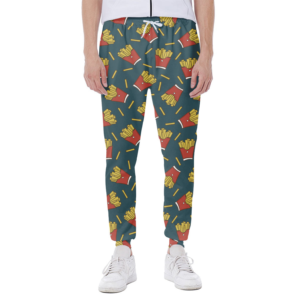 Doodle French Fries Pattern Print Scuba Joggers