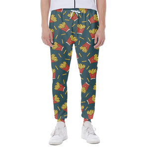 Doodle French Fries Pattern Print Scuba Joggers