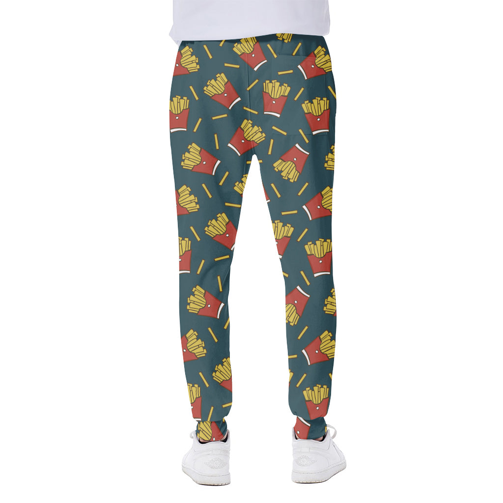 Doodle French Fries Pattern Print Scuba Joggers