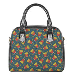 Doodle French Fries Pattern Print Shoulder Handbag