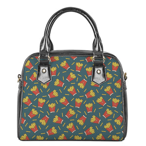 Doodle French Fries Pattern Print Shoulder Handbag