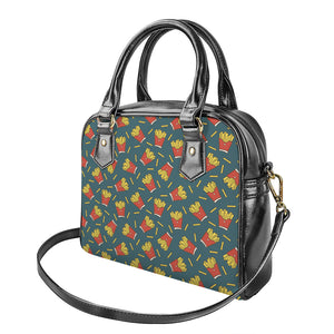 Doodle French Fries Pattern Print Shoulder Handbag