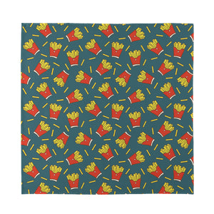 Doodle French Fries Pattern Print Silk Bandana