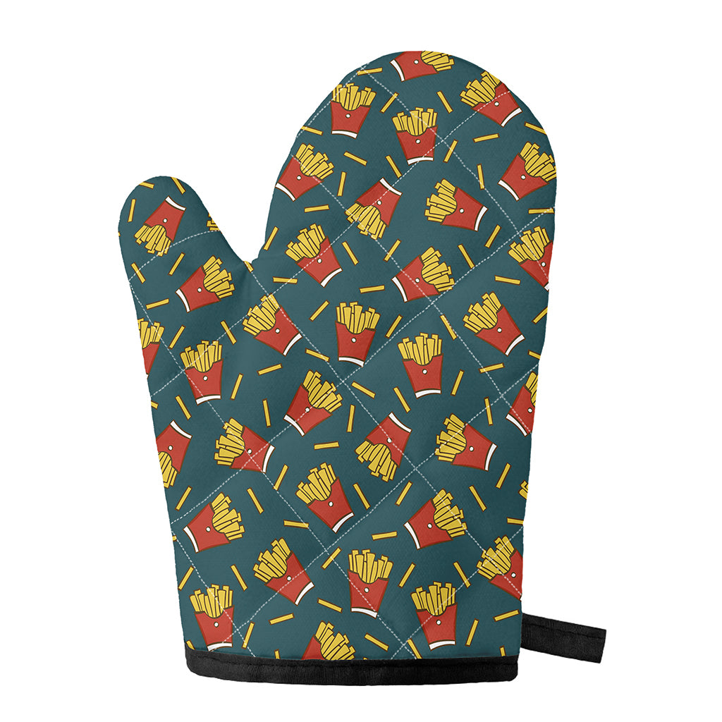 Doodle French Fries Pattern Print Single Oven Mitt