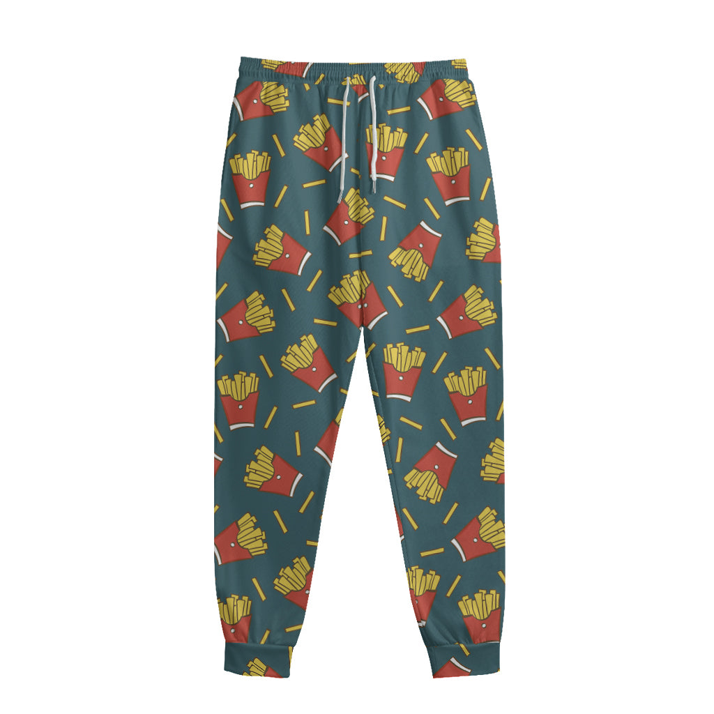 Doodle French Fries Pattern Print Sweatpants