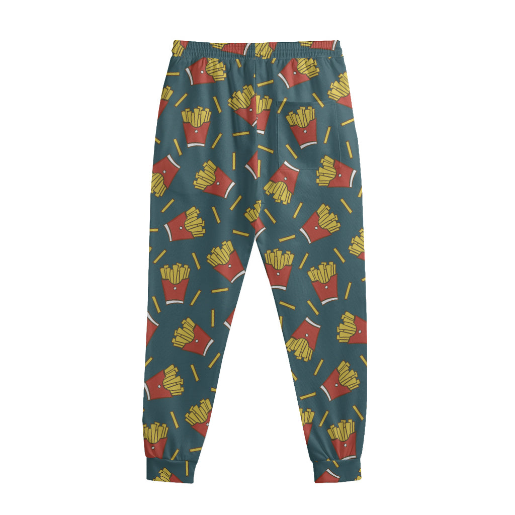 Doodle French Fries Pattern Print Sweatpants