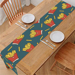 Doodle French Fries Pattern Print Table Runner