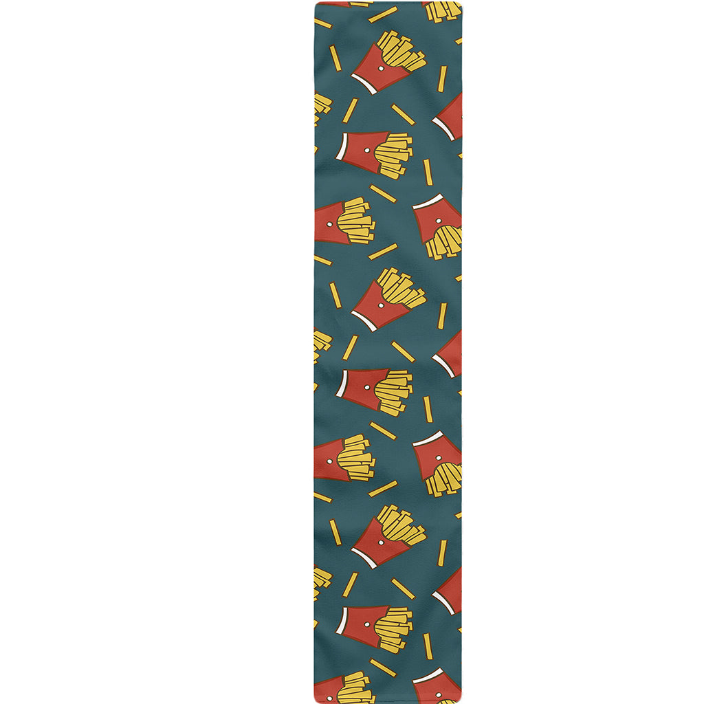 Doodle French Fries Pattern Print Table Runner