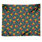 Doodle French Fries Pattern Print Tapestry