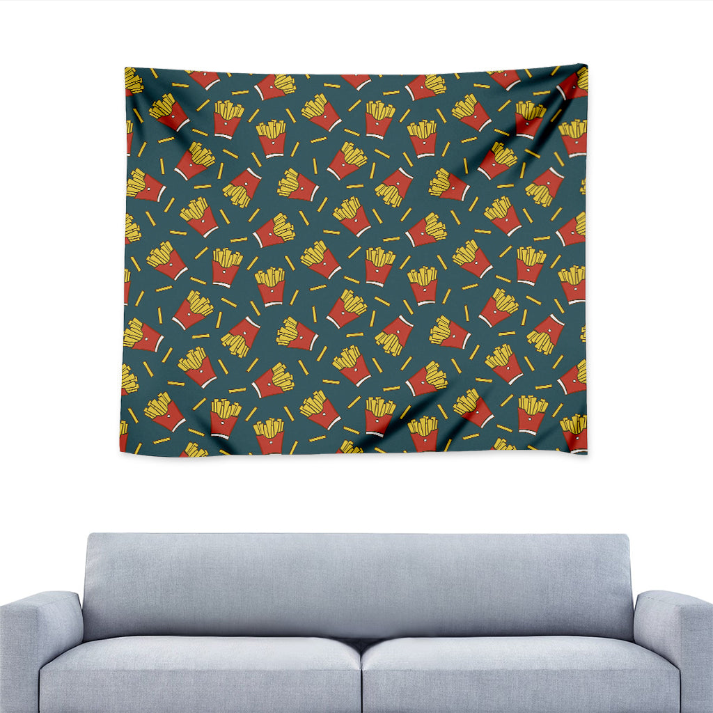 Doodle French Fries Pattern Print Tapestry