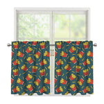 Doodle French Fries Pattern Print Tier Curtains