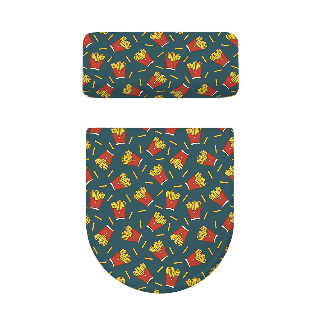 Doodle French Fries Pattern Print Toilet Lid And Tank Cover Set