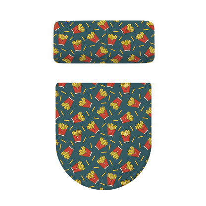 Doodle French Fries Pattern Print Toilet Lid And Tank Cover Set