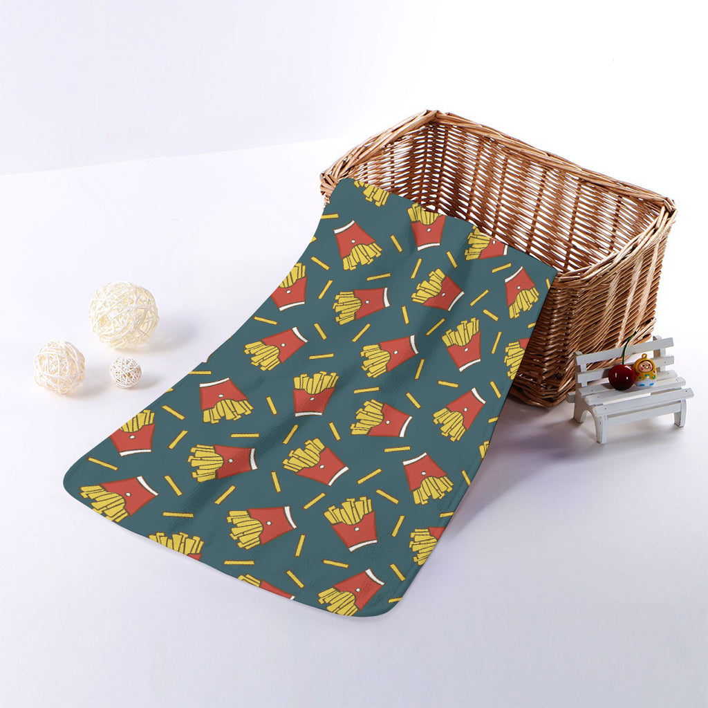 Doodle French Fries Pattern Print Towel