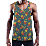 Doodle French Fries Pattern Print Training Tank Top