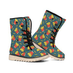 Doodle French Fries Pattern Print Winter Boots