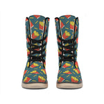 Doodle French Fries Pattern Print Winter Boots