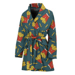 Doodle French Fries Pattern Print Women's Bathrobe