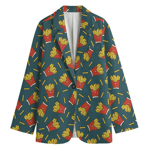 Doodle French Fries Pattern Print Women's Blazer