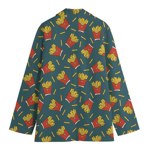 Doodle French Fries Pattern Print Women's Blazer