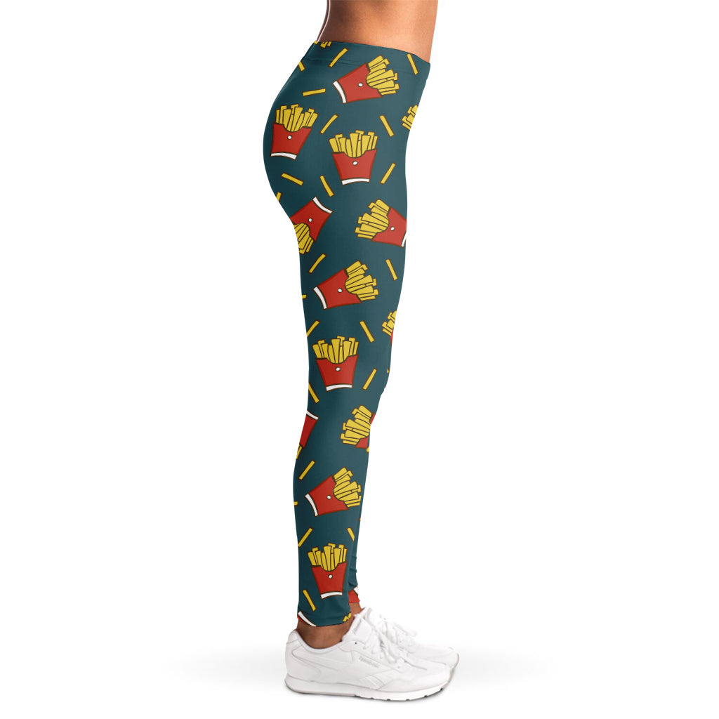 Doodle French Fries Pattern Print Women's Leggings