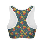 Doodle French Fries Pattern Print Women's Sports Bra