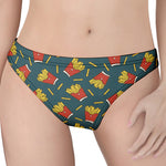 Doodle French Fries Pattern Print Women's Thong