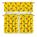 Doodle Japanese Sushi Pattern Print 3 Piece Kitchen Curtains